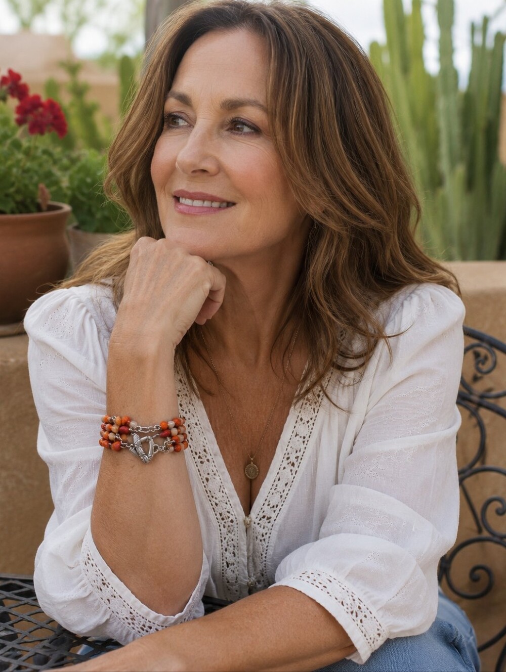 Silpada Coral, Abalone, and MOP Multi-Strand Beaded Bracelet